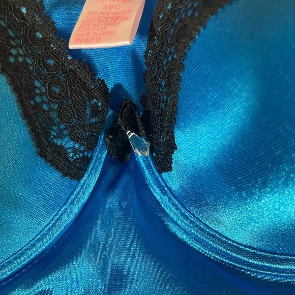 Native Intimates Blue & Black Silky & Lace Chemise - Picture 4 of 8
